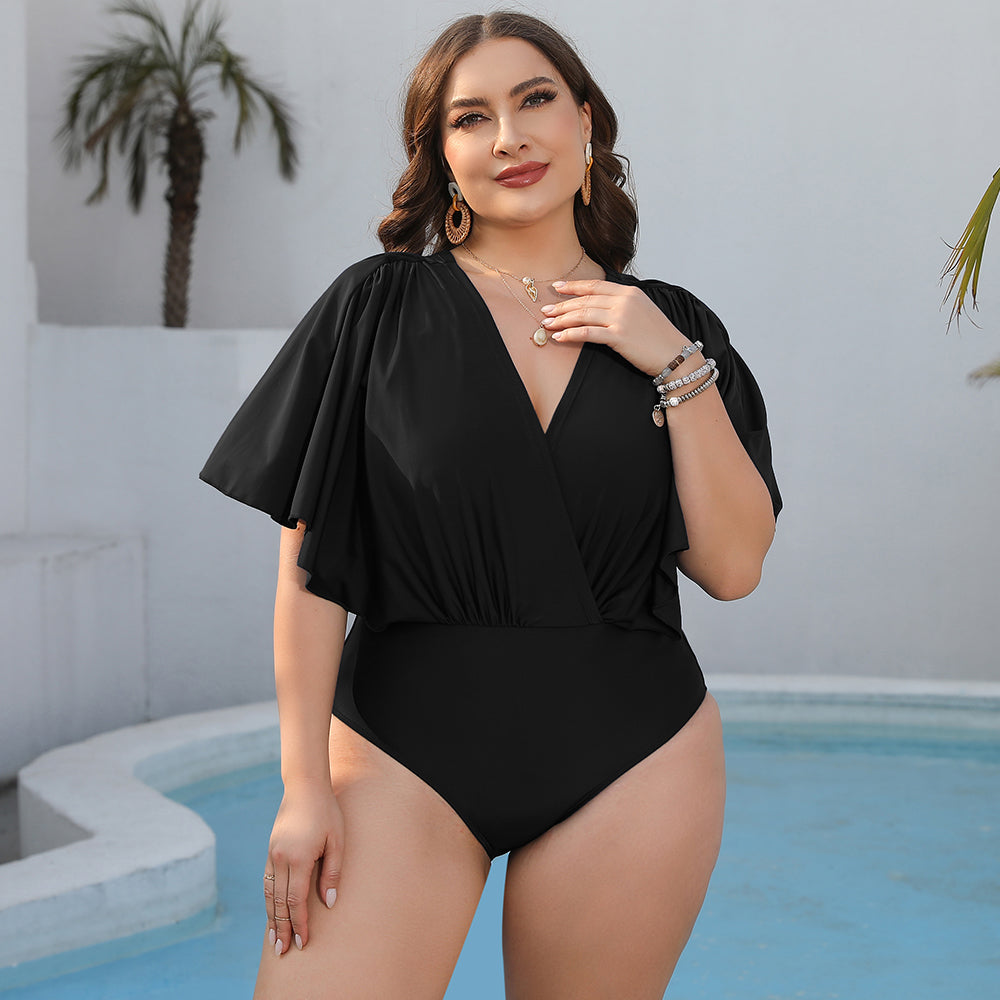 Ruched Surplice Neck Bodysuit