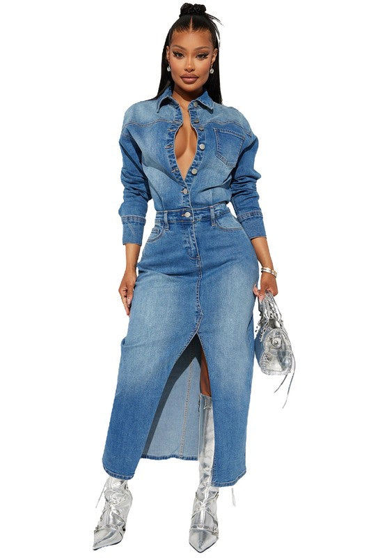 Long Denim Maxi Dress