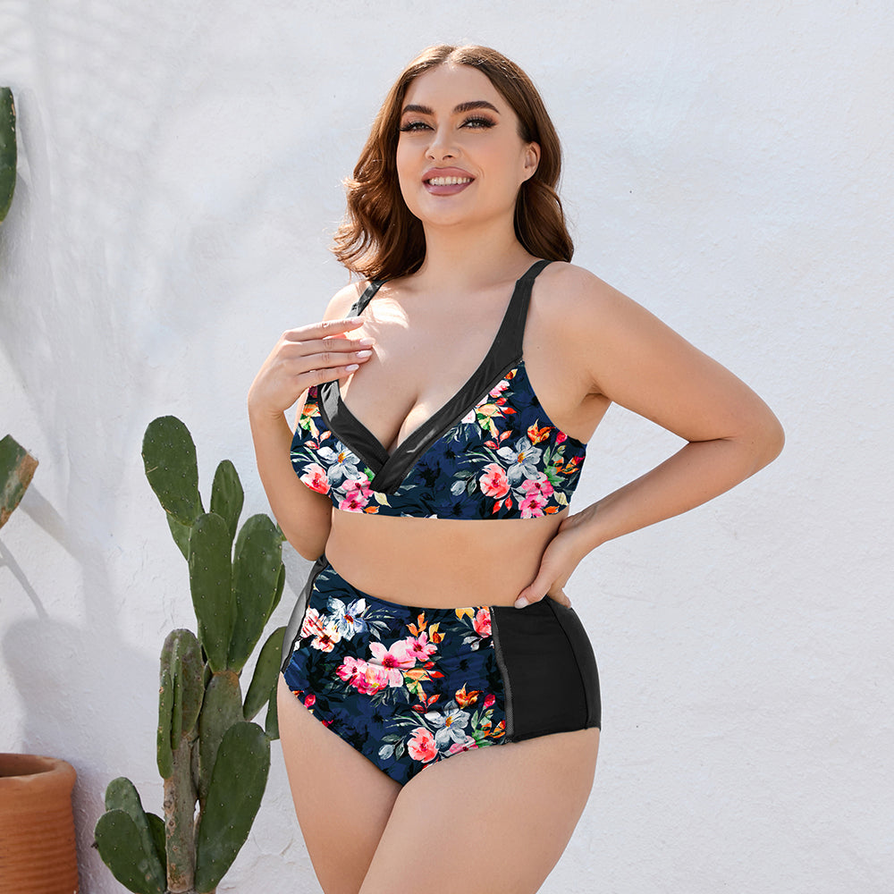 Floral High Waist Two-Piece Swim Set