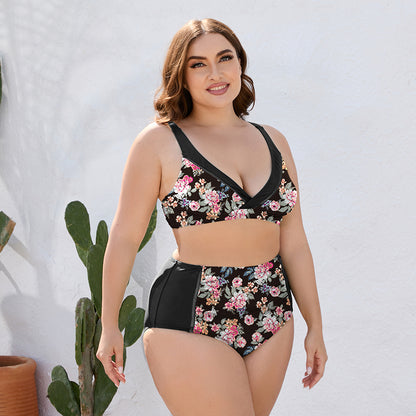 Floral High Waist Two-Piece Swim Set