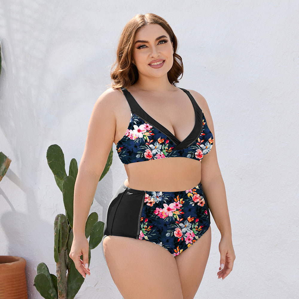 Floral High Waist Two-Piece Swim Set